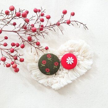 ★くるみボタンブローチ★