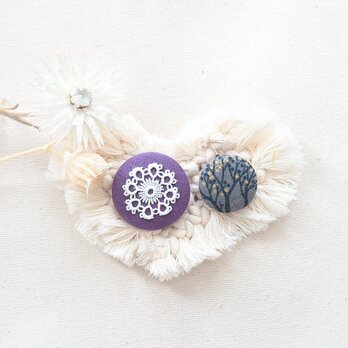 ★くるみボタンブローチ★