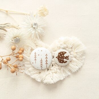 ★くるみボタンブローチ★