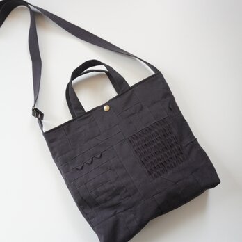 小さな布たちのツーウェイバッグ　チャコール
