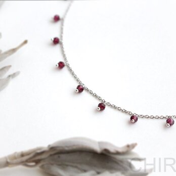 ガーネット ・ 揺れる ネックレス / SV925