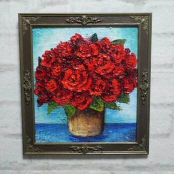 油絵【赤い薔薇】