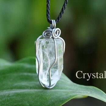 水晶原石★クリスタル原石 ワイヤーアートネックレス1942