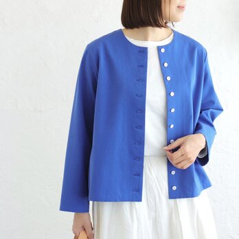 春から初夏まで ✦ 東炊きコットンのはおり（ロイヤルブルー）CO13　選べるボタン