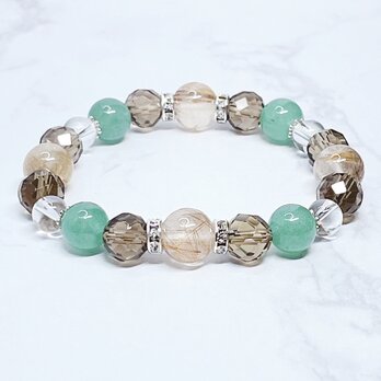 ✨再販✨【2026年丙午開運】心穏やかに安定した日々をすごす|ルチルクォーツ・アベンチュリン 天然石ブレスレットNo.834