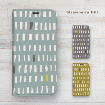 かわいい 窓 の パターン 北欧  ベルトなし 帯なし ベルトレス 手帳型 iPhone スマホ ケース カバー