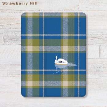 スワンポート ✖️ チェック  iPadケース ペン収納 軽量 背面クリア あいぱっどけーす スタンド機能