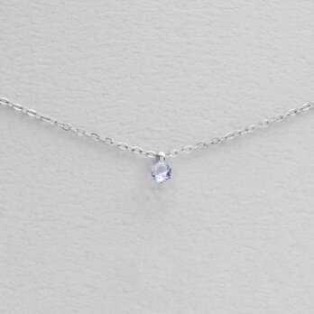 つけっぱなしOK！タンザナイト 一粒ネックレス AAA 金属アレルギー サージカルステンレス スキンネックレス スキンジュエリー