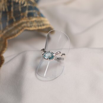 【一点もの】リング（Silver×ガラス　ベビーブルー）