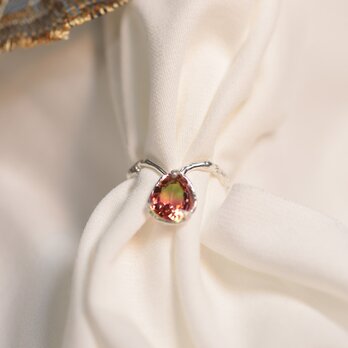 【一点もの】リング（Silver×ガラス　グリーン×ピンク）