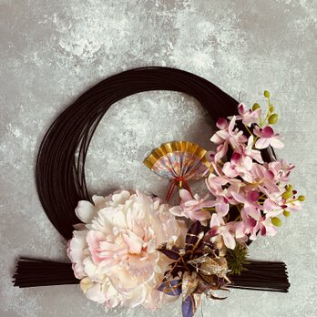 和モダンお正月飾り（ラタンピンク）