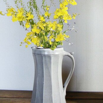 面取りピッチャー（白釉）20cm