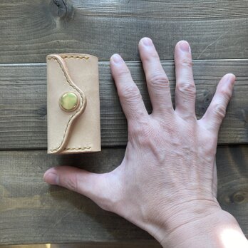 ロールウォレットカスタム(masa-shoさん専用/ナチュラル×イエロー/真鍮金具ver.)