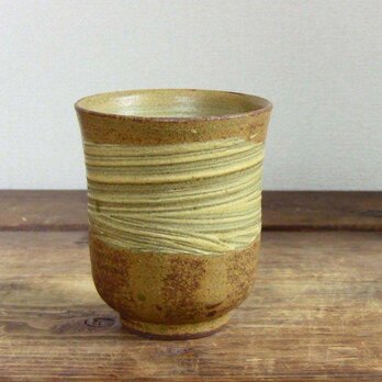 刷毛目文湯呑み（地釉）