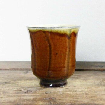 藁描文湯呑み（飴）