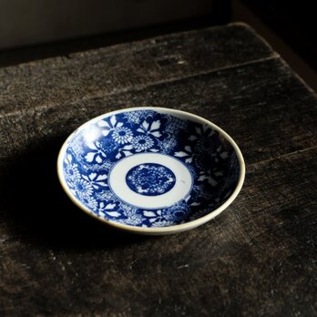 菊尽くし◆時代物 菊文印判皿　骨董・antiques　古道具　丁寧な暮らしに。明治~大正期