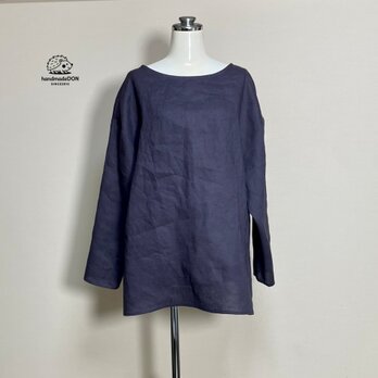 SLさらっとリネン◆グレープ◆２ＷＡＹブラウス　長袖◆フリーサイズ（中厚、リネン100％）