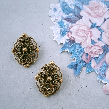 heart swirl watermark ヴィンテージイヤリング