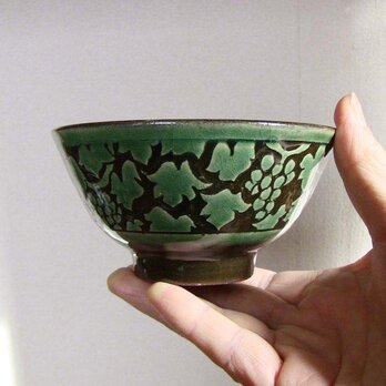 ぶどう飯茶碗（織部）