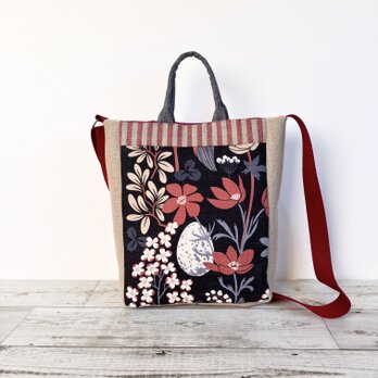 2wayショルダー　トートバッグ　北欧の草花