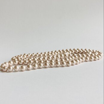 ガラスパール2WayオールノットロングネックレスL/エンドレス/8mm約120cm/ペールピンク/made in japan