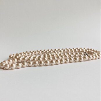 ガラスパール2WayオールノットロングネックレスL/8mm約120cm/ペールピンク/made in japan