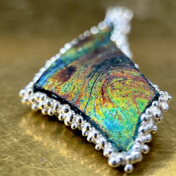 ローマングラスsilverペンダント(送料無料)ガラスが宝石になった！