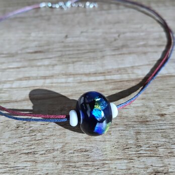 とんぼ玉　ネックレス　銀箔