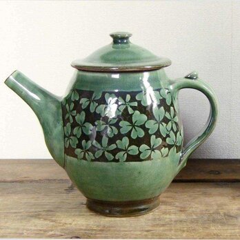 カタバミのティーポット（織部）／オーダー可