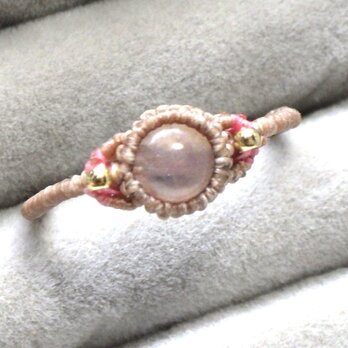 ローズクォーツのマクラメリング