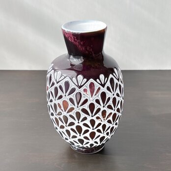 pattern vase　赤花菱