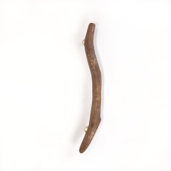 【温泉流木】Ｓ字曲がり太め流木の柿渋塗りドアハンドル・手すり 木製 自然木 流木インテリア