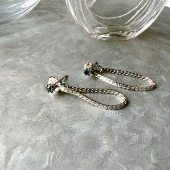 PA453-【 AVON 】エイボン・ヴィンテージピアス 3way Blue Rhinestone Chain Hoop