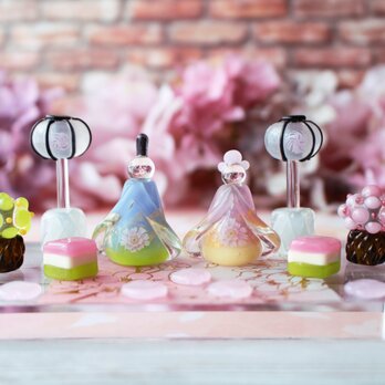 早割セール(～12/30)2026年ひな祭り⭐︎とんぼ玉ひな人形 ガラスのミニチュア雛人形