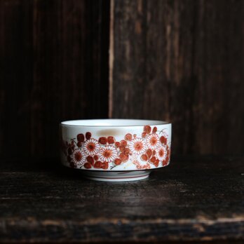 お正月に◆美しい赤絵。久谷焼　花文赤絵金彩盛鉢　小鉢　和食器　工芸品　懐石料理