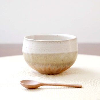 マット釉と山吹色のかけ分けお湯のみ