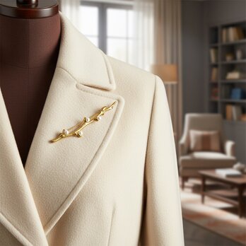 枝モチーフ パールブローチ アンティーク調ゴールド【ebro30】