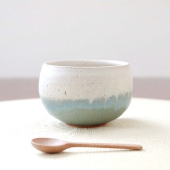 マット釉と森の緑のかけ分けお湯のみ