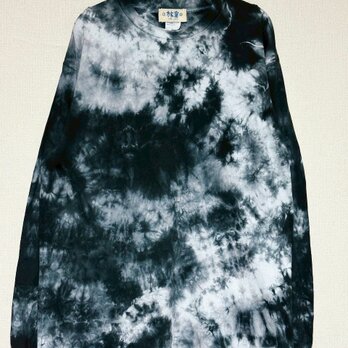 タイダイ 長袖Ｔシャツ Lサイズ ブラック ムラ染め HIPPIES DYE HD25-20