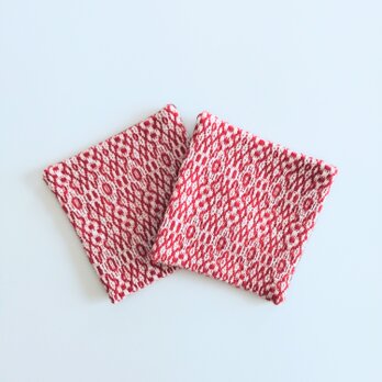 手織りコースター〈red〉