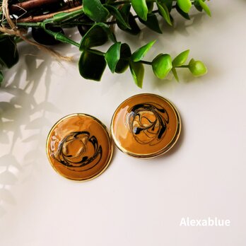 Caramel Marble Antique Earrings｜ キャラメル マーブル アンティークイヤリング