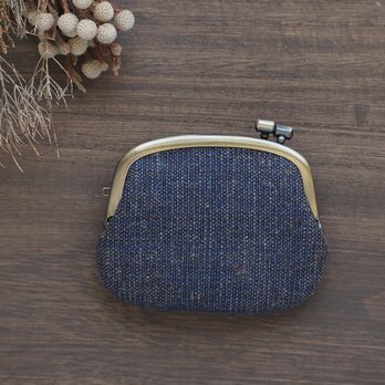 ■手紡ぎ、手織り生地の横ひねりがま口コインケース / e3■ panier(gmi-e3)