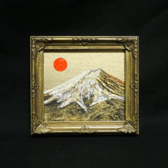 油絵 ミニ絵画【黄金富士山】