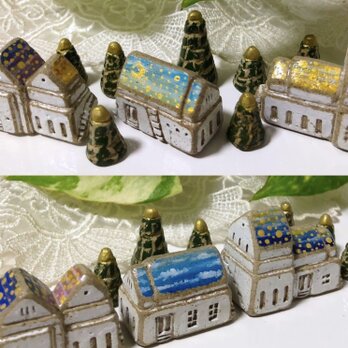 《受注後制作》虹色の蜃気楼の町・リバーシブルデザイン 陶土アート