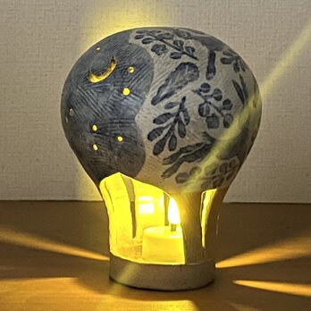 陶器の灯り　気球ランタン　