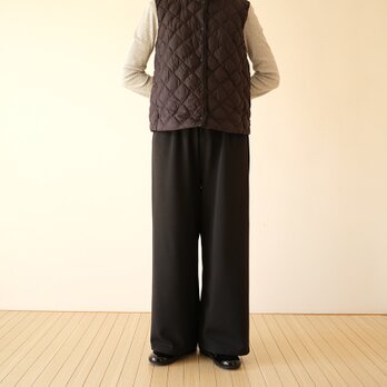 受注製作　ポンチニット　ワイドパンツ　ブラック