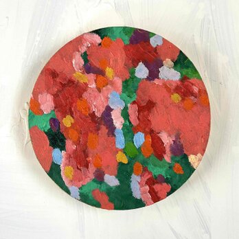 油彩 絵画 『Wild Flowers 2025』｜丸形アートパネル 直径20cmインテリア 絵画 原画