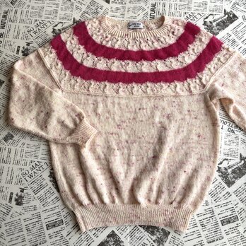 丸ヨークセーター　花かんむり