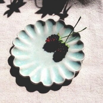 花豆皿（月白）の画像