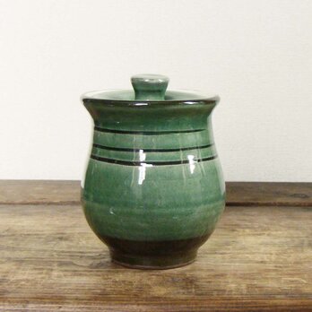 線描蓋物（織部）